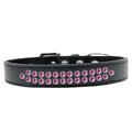 Unconditional Love Two Row Bright Pink Crystal Dog CollarBlack Size 14 UN756523